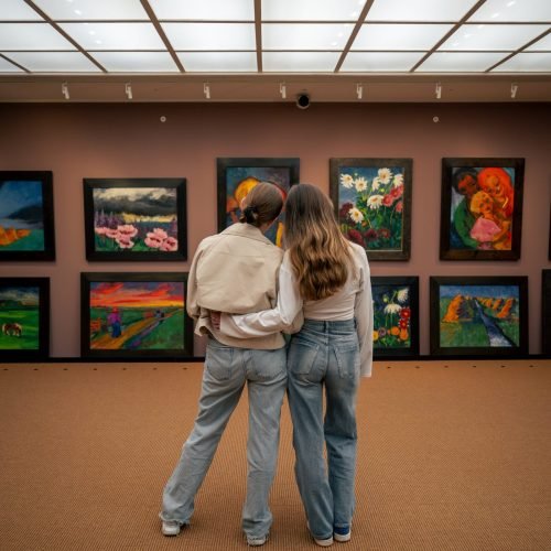 Zwei Frauen im Kunst Museum